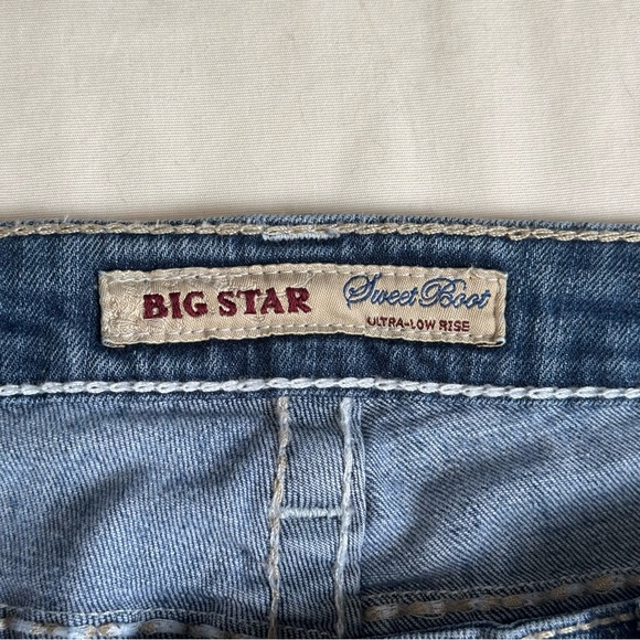 BIG STAR Sweet Boot Ultra Low Rise Bootcut Jeans Medium Wash Size 32R - Picture 5 of 11